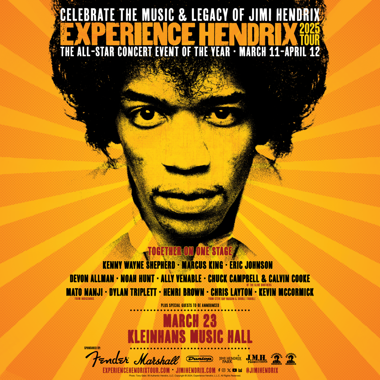 EXPERIENCE HENDRIX TOUR COMES TO KLEINHANS MUSIC HALL 56 YEARS TO